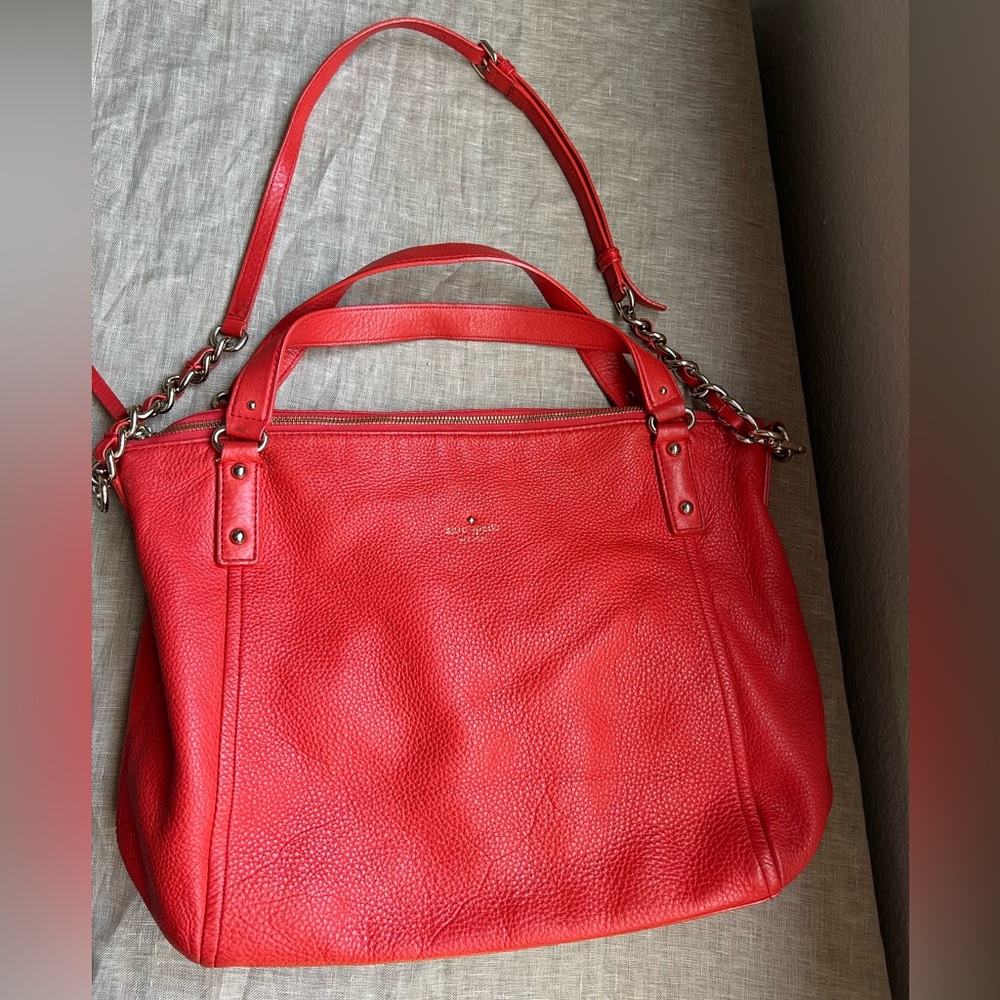 Kate Spade Vibrant Red soft leather handbag